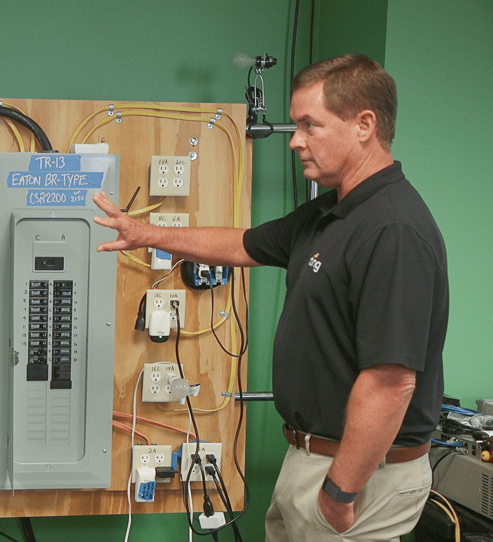 A Ting supervisor teaching about an electrical panel